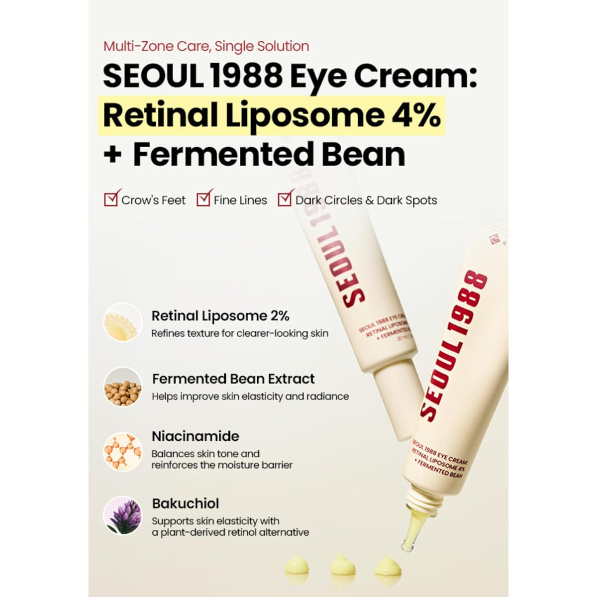 K-Secret Seoul 1988 4% Retinal Liposome Eye Cream - JamaliBox